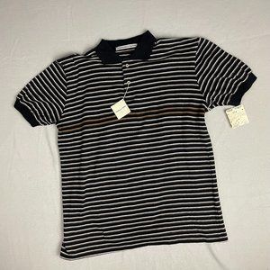 Vintage Gianfranco Ruffini Men’s Stripe Shirt Golf Polo Cotton Size Small NWT
